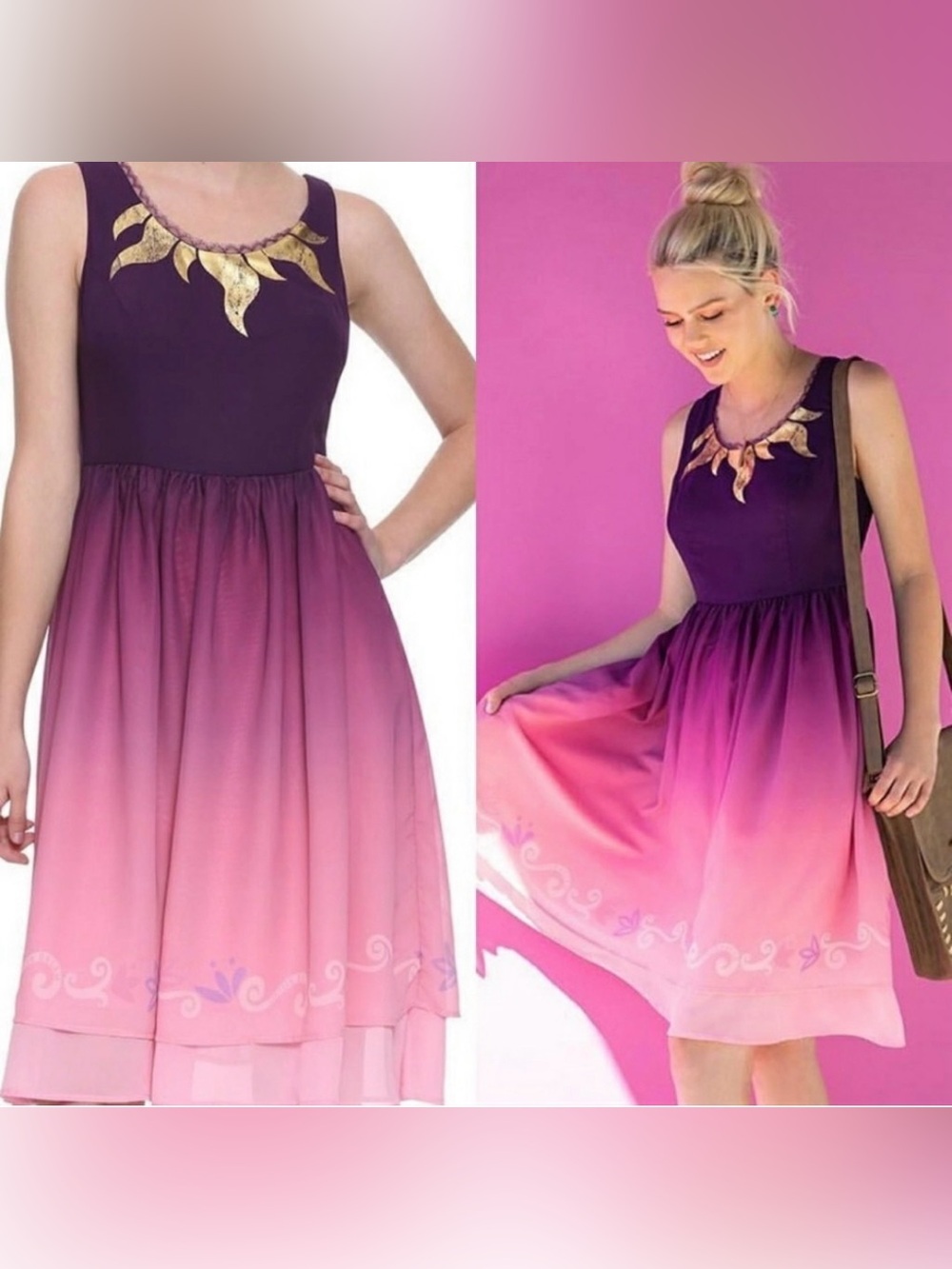 Her Universe Destination Disneys Rapunzel Ombre Purple to Pink Dress S 16